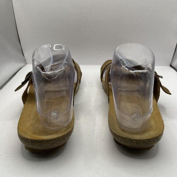 Yokona Womens Sz 8 Brown Leather 2 Strap Slide Sandals Made In Spain E9 - Picture 4 of 7